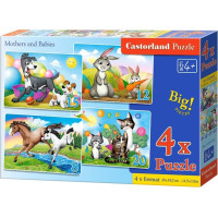 CASTORLAND Puzzle Zvířecí maminky s mláďaty 4v1 (8,12,15,20 dílků)