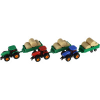 TEDDIES Traktor s vlečkou na setrvačník 30 cm 1ks (mix)
