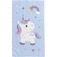 Dětský bavlněný ručník KIDS 30x50 cm - Jednorožec a duha