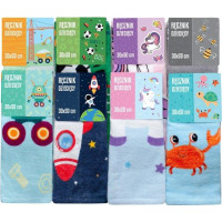 Dětský bavlněný ručník KIDS 30x50 cm - Jednorožec a duha