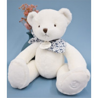 Doudou Plyšový medvídek bílý 25 cm