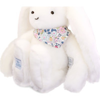 Doudou Plyšový králíček s šátkem bílý 35 cm