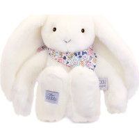 Doudou Plyšový králíček s šátkem bílý 35 cm