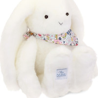 Doudou Plyšový králíček s šátkem bílý 35 cm