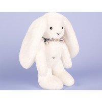 Doudou Plyšový králíček s šátkem bílý 35 cm