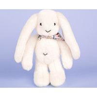 Doudou Plyšový králíček s šátkem bílý 35 cm