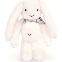 Doudou Plyšový králíček s šátkem bílý 35 cm