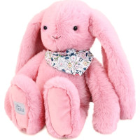 Doudou Plyšový králíček s šátkem růžový 35 cm