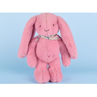 Doudou Plyšový králíček s šátkem růžový 35 cm