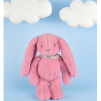 Doudou Plyšový králíček s šátkem růžový 35 cm