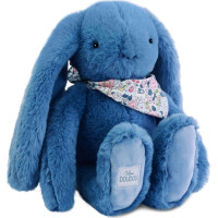 Doudou Plyšový králíček s šátkem modrý 35 cm