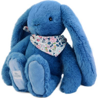 Doudou Plyšový králíček s šátkem modrý 35 cm