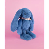 Doudou Plyšový králíček s šátkem modrý 35 cm