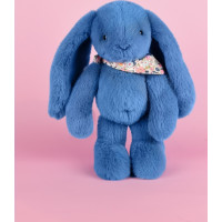 Doudou Plyšový králíček s šátkem modrý 35 cm