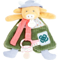 Doudou Dárková sada Plyšová kravička Aneth s úchytem na dudlík 19 cm