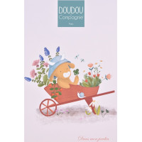 Doudou Dárková sada Plyšová kravička Aneth s chrastítkem 21 cm