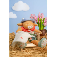 Doudou Dárková sada Plyšová kravička Aneth s dečkou zelená 28 cm