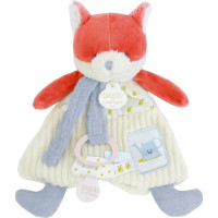 Doudou Dárková sada Plyšová liška Romarin s úchytem na dudlík 19 cm
