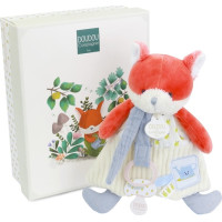 Doudou Dárková sada Plyšová liška Romarin s úchytem na dudlík 19 cm