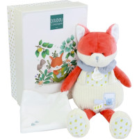 Doudou Dárková sada Plyšová liška Romarin s dečkou 28 cm
