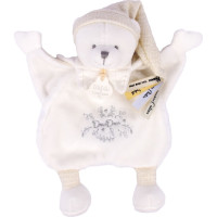Doudou Dárková sada Plyšový muchláček medvídek s čepičkou béžový 25 cm
