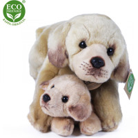 Rappa Plyšový labrador s miminkem ležící 25 cm ECO-FRIENDLY