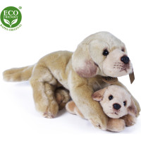 Rappa Plyšový labrador s miminkem ležící 25 cm ECO-FRIENDLY