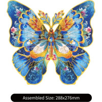 RoboTime Dřevěné puzzle Motýl Morpho Helena