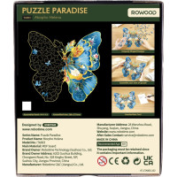 RoboTime Dřevěné puzzle Motýl Morpho Helena