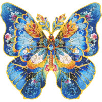 RoboTime Dřevěné puzzle Motýl Morpho Helena