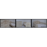 Dětská postel s výřezem MÉĎA 140x70 cm, dub sonoma + matrace, 2x krátká zábrana, šuplík