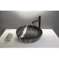 Sapho RONDANE keramické umyvadlo na desku Ø 41cm, carnico mramor AR435CM