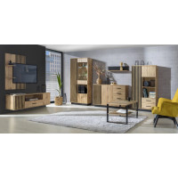 Postel s úložným prostorem LAMELO LA26 - 200x160 cm - dub wotan/černá