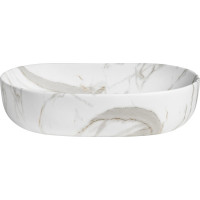 Sapho CALEO keramické umyvadlo na desku, 60x42cm, bianco carrara CA590BC