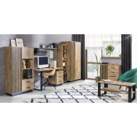 Postel s úložným prostorem LAMELO LA26 - 200x160 cm - dub wotan/černá