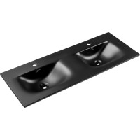 Keramické umyvadlo SKY Double 121 cm DP - černé matné