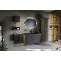 Keramické umyvadlo SKY Double 121 cm DP - černé matné