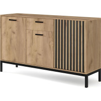 Komoda LAMINO 1 - dub craft/černá
