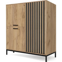 Komoda LAMINO 2 - dub craft/černá