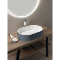 Sapho THIN umyvadlo na desku, Rockstone, 55x35cm, siena/bílá mat WN205-42