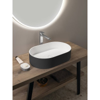 Sapho THIN umyvadlo na desku, Rockstone, 55x35cm, carina/bílá mat WN205-41
