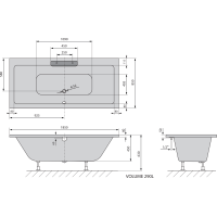 Polysan CASCATA obdélníková vana 185x85x45cm, kaskáda černá 73836.102