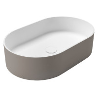 Sapho THIN umyvadlo na desku, Rockstone, 55x35cm, agila/bílá mat WN205-43