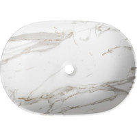 Sapho CALEO keramické umyvadlo na desku, 60x42cm, bianco carrara CA590BC