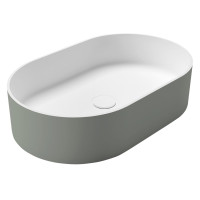 Sapho THIN umyvadlo na desku, Rockstone, 55x35cm, verde/bílá mat WN205-44