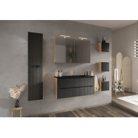 Keramické umyvadlo SKY Double 121 cm DP - černé matné
