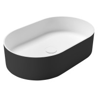 Sapho THIN umyvadlo na desku, Rockstone, 55x35cm, carina/bílá mat WN205-41