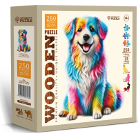 WOODEN CITY Dřevěné puzzle Duhový pes 250 dílků