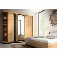 Postel s úložným prostorem LAMELO LA26 - 200x160 cm - dub wotan/černá