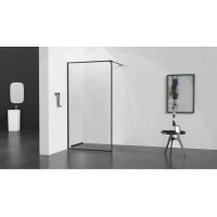 Sprchový žlab do stěny MEXEN FLAT WALL 2v1 - černý matný, 1730120, 120 cm